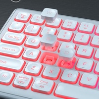 Combo de Teclado y Ratón Inalámbricos, Retroiluminación RGB Recargable, Letras Iluminadas, Tamaño Completo, Ergonómico, Modo de Suspensión, Juego de Teclado de 2.4GHz