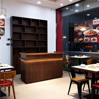 Comptoir de réception en acier inoxydable de style industriel rétro pour restaurants, petits bars, salons de thé, salles à manger