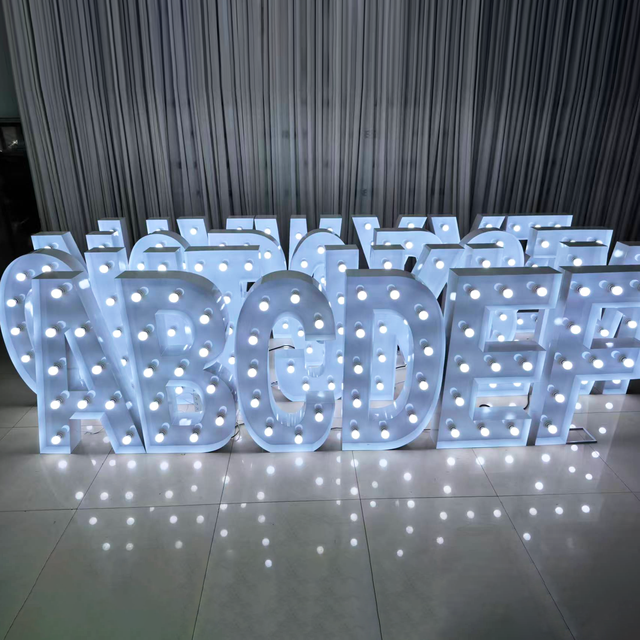 Annielu 4 FT Custom Metal Alphabet Changing Colors Marquee Sign Wedding Decor Led Large Number Marry Me Giant Light up
