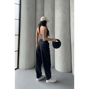 Pantalon de costume pour femme avec pochette, style baggy, jean confortable pour tous les jours - Product Image 4