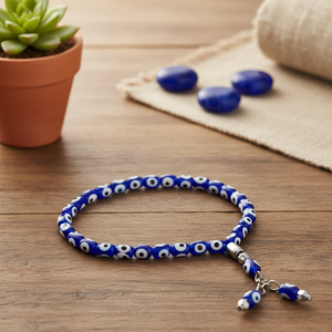 Bracelet perlé chapelet mauvais œil 19X1 CM Produit fin - Product Image 3
