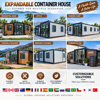 Maison conteneur préfabriquée extensible étanche aux intempéries Zero Gap de 30 pieds ou 40 pieds, 2 chambres, en acier