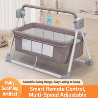 Berceau à bascule électrique pour bébé, chaise à bascule pour bébé avec musique, télécommande, berceau à bascule automatique intelligent, lit électrique pour nouveau-né