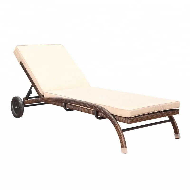 Factory Supply Günstiger Preis Strand liege Gartenmöbel Lounge Chair Outdoor Wicker Rattan Patio Sunbed