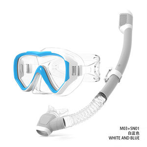 वाटरप्रूफ सिलिकॉन डाइविंग गियर रंगीन वयस्क मनोरम विस्तृत दृश्य शुष्क एंटी-फॉग स्कूबा डाइविंग मास्क स्नॉर्कल सेट - Product Image 3