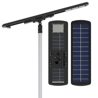 Lampadaire solaire LED extérieur en aluminium haute luminosité IP66, étanche, 20000LM, longue durée de vie, batterie LiFePO4 intégrée intelligente