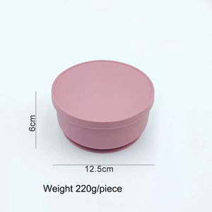 Food Grade Silicone Bowl with Lid Baby Food Bowl Dining Plate Tableware Food Preservation Box Children's Eating Suction Cup Bowl - Product Image 2