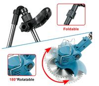 Tondeuse à gazon électrique sans fil, longueur réglable, outils de taille de jardin portatifs rechargeables, 1500W, 7 pouces, pour batterie Makita 18V