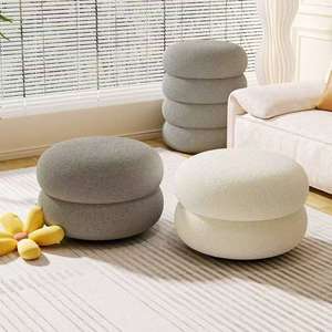 Taburete Redondo Estilo Japonés, Banco para Cambiar Zapatos, Asiento para el Hogar, para Dormitorio/Sala de Estar - Product Image 3