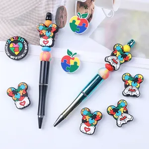 Custom Silicone Beads Diy Beads And Jewels For Pens Character Silicone Focal Beads For Pen Making