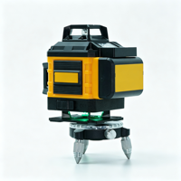 Niveau laser vert 4D 16 lignes avec écran LCD numérique 360° °   Niveau laser à ligne croisée horizontale et verticale auto-nivelant pour la construction