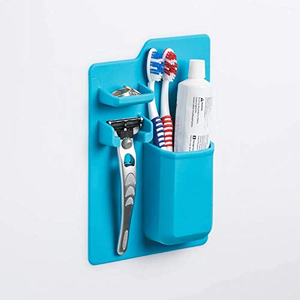 Support mural multifonctionnel pour salle de bain, organiseur de rangement pour tasses, support intelligent en silicone pour brosses à dents et dentifrice, personnalisable avec logo - Product Image 3