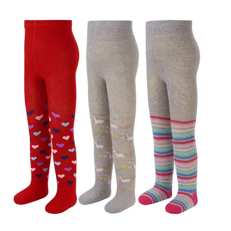 Collants Legging en coton à rayures pour enfants Chaussettes extensibles Collants pour enfants pour filles