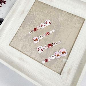 24 Uds. <span class=keywords><strong>Uñas</strong></span> artificiales cuadradas medianas hermoso corazón rojo prensa pie pestañas adhesivas vacaciones arco gato perro pata <span class=keywords><strong>uñas</strong></span> postizas - Product Image 3