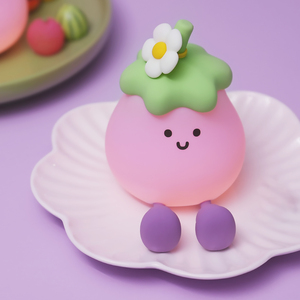Nouveau design vente en gros Offre Spéciale silicone veilleuse <span class=keywords><strong>dessin</strong></span> animé lampe végétale <span class=keywords><strong>Kawaii</strong></span> aubergine rechargeable LED lampe de nuit pour les enfants - Product Image 3