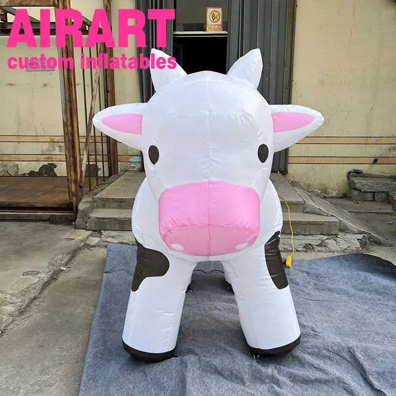 Vaca de leite inflável de desenho animado para crianças, adereço de jogo de desenho animado da fazenda