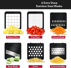 Cortador de Verduras y Mandolina de Alta Resistencia con 2 Cuchillas; Cuchilla de Acero Inoxidable 304; Cortador de Alimentos Profesional para una Preparación Rápida de Comidas - Product Image 2