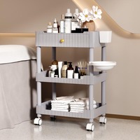 Chariot de rangement moderne en plastique pour la maison, le bureau, le salon, la salle de bain et l'extérieur - Chariot de beauté durable à 4 roues - Vente en gros usine