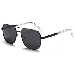 Gafas de sol polarizadas Greyjack para hombre, montura de metal negro, UV400, antideslumbrantes, para conducir al aire libre, gafas de moda con bisagras de resorte - Product Image 5