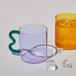 Personalizzabile di alta qualità vetro borosilicato drinkware creativo bottiglia d'acqua tè caffè tazze di vetro tazza di caffè