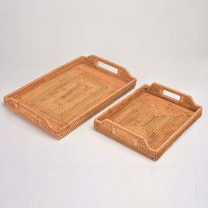 Bandeja de Almacenamiento de Alimentos de Ratán Natural, Tejida a Mano, de un Solo Nivel, para Cocina y Sala de Estar - Product Image 2