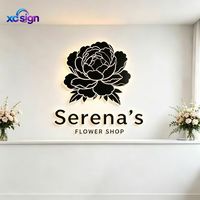 Enseigne lumineuse LED acrylique personnalisée 3D avec cadre en acier inoxydable IP65 pour décoration murale commerciale, maison, bar, centre commercial, entrée