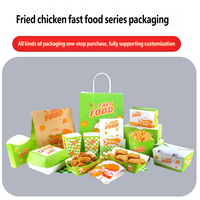 Ensembles d'emballages alimentaires jetables résistants à la graisse, boîtes en papier, sacs et enveloppes personnalisables pour hamburgers, poulet frit, nuggets, frites