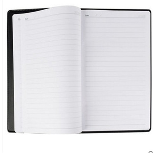 Deli 7900 <b>Leather</b> Notebook 80 Pages Hardcover PU 16K Business Office Meeting Minutes Black <b>Diary</b> - Product Image 1