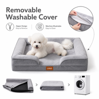 Großhandel Bestseller Luxuriöses Samt-Hundebett Modernes Orthopädisches Schaumstoff Waschbares Großes Hundebett Katzenbett Karton