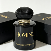Botol Parfum Kosong Unik Hitam Mewah 100ml Botol Parfum Silinder Transparan Kaca Kosong Dengan Kotak