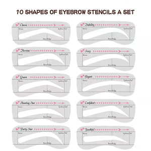 Haute qualité 10 pièces/ensemble pochoirs à sourcils réutilisables dessin à sourcils <span class=keywords><strong>pochoir</strong></span> de cartographie des sourcils <span class=keywords><strong>Kit</strong></span> de <span class=keywords><strong>pochoir</strong></span> à sourcils - Product Image 2