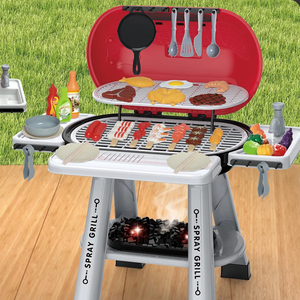 צעצועים מטבח מעמידים פנים לשחק צעצוע גריל צעצוע עם עשן עשן ועשן בישול קל ערכת משחק לילדים - Product Image 3