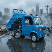 Mini-fourgonnette électrique 2 portes 2 places pour adultes, camionnette de chantier à 4 roues avec batterie au lithium, camion benne électrique