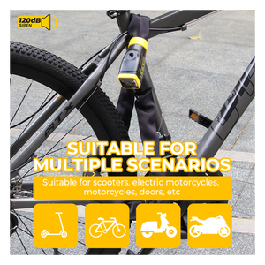 Verrou de sécurité pour moto en acier à bon prix, étanche IP67, alarme intelligente 120 dB, chaîne de vélo, batterie au lithium CR2, certifié CE - Product Image 6