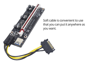 Kinggard <span class=keywords><strong>Ver</strong></span> <span class=keywords><strong>009S</strong></span> PLUS PCIe <span class=keywords><strong>Riser</strong></span> Card 1X เป็น16X Extender สาย3.0 USB 60 cm - Product Image 2