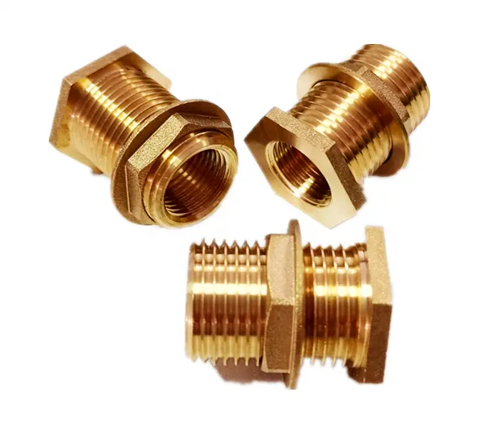 1/2" Female NPT 3/4" Male GHT Solid Brass Water Tank Connector Bulkhead Fitting