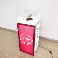 Présentoir portable en acrylique de 3 pieds pour salon professionnel, installation facile, avec boîte lumineuse LED SEG en aluminium et support de podium