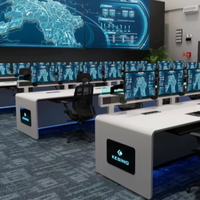 La console d'opérateur de salle de contrôle du centre de commande NOC/SOC/Security est fabriquée en matériau durable OBS respectueux de l'environnement