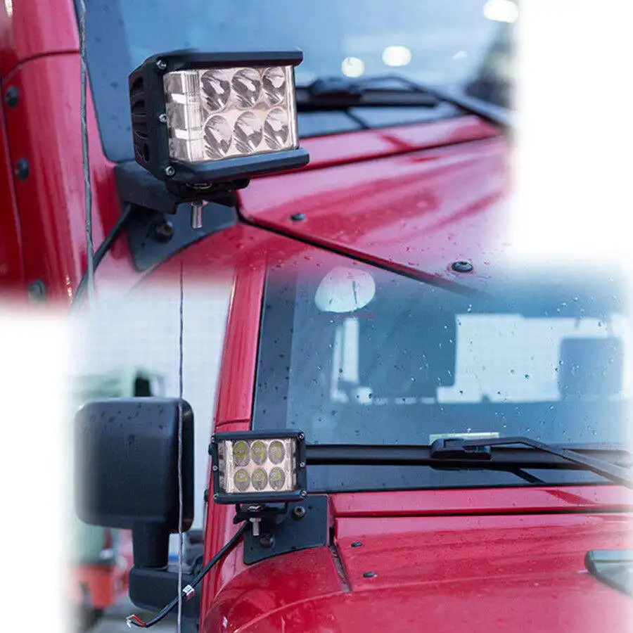 Lampu kabut LED 36W untuk truk SUV ATV 4WD, lampu sorot mobil warna ganda