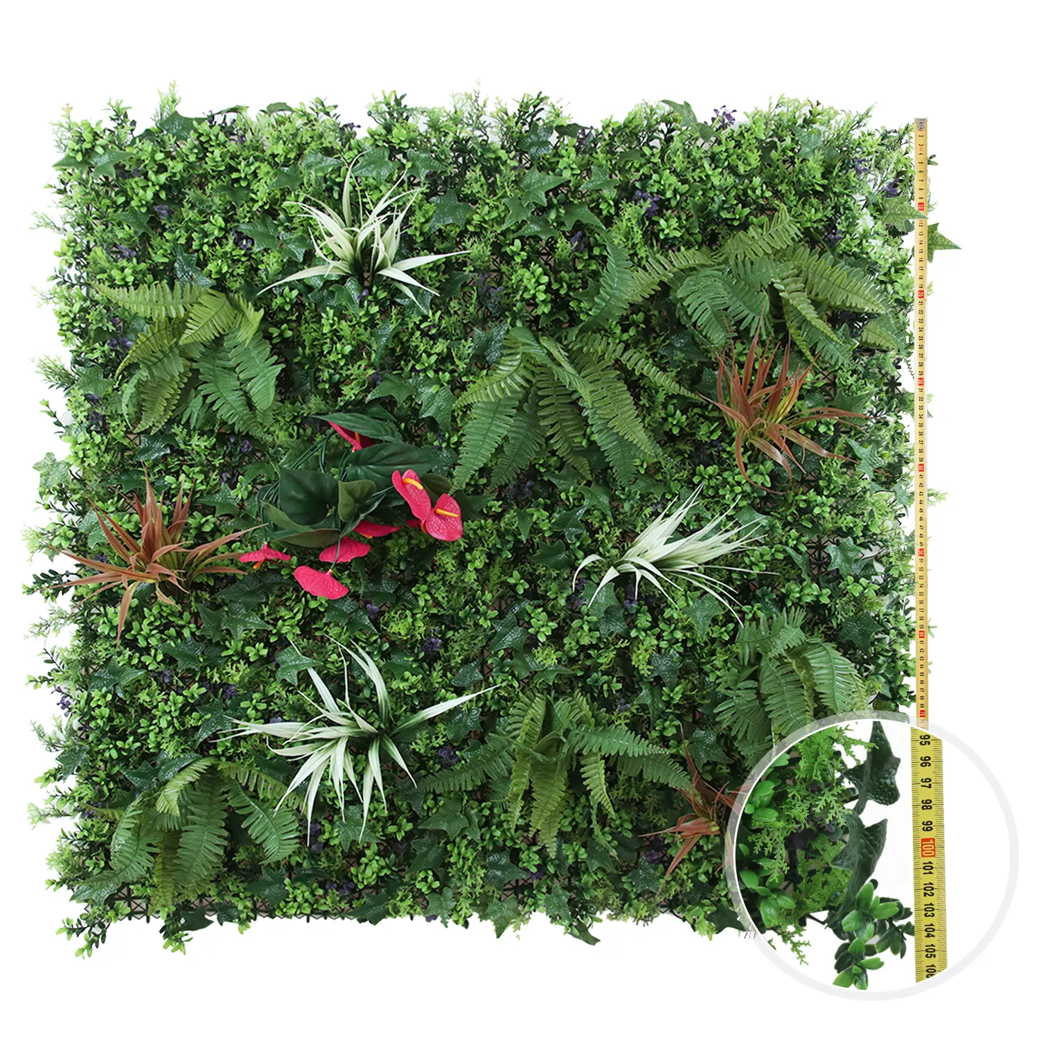 Ruopei 100*100cm di bosso siepe finto fogliame pannello erba verde artificiale per decorazione interna esterna