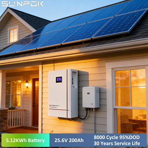 Batería de fosfato de hierro y litio SUNPOK <span class=keywords><strong>ESS</strong></span> 25.6V <span class=keywords><strong>5Kwh</strong></span> 200Ah, sistema solar de 24V, batería de litio Lifepo4 de 200Ah para el hogar - Product Image 1