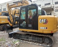 Excavatrice d'occasion japonaise de haute qualité Caterpillar 308E2 8 tonnes pelle hydraulique sur chenilles grande chenille d'occasion pour la construction