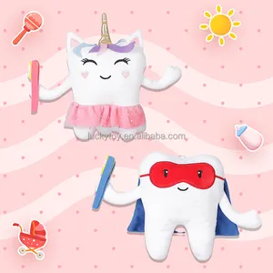 Juguete de peluche de unicornio, almohada de Hada de los dientes, fabricante de muñecas de peluche personalizado, Diseña tu propio juguete de peluche de unicornio