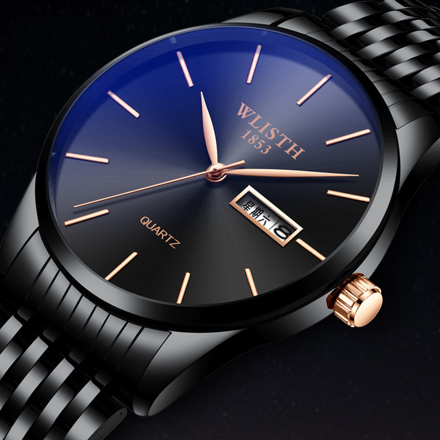 WLISTH Watch for Men Waterproof Stainless Steel Quartz Watches Man Fashion Leather Relojes Hombre Mens Wrist Watch Factory Clock