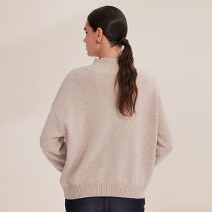 By4521305 100% len merino Áo len quá khổ Áo len nữ dệt kim mềm mại sang trọng giản dị bán buôn moq 3 cái Vận chuyển nhanh - Product Image 5