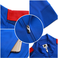 Sublimation personnalisée survêtement de football en polyester grande taille pour hommes survêtement décontracté fermeture éclair complète jogging survêtements de football