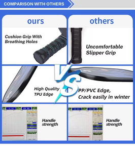 Raquetas de Pickleball USAPA GEN4 de fibra de carbono lisa con núcleo de panal de PP ligero para interiores y exteriores - Product Image 6