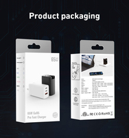 Chargeur USB C 65W Bloc chargeur GaN PD QC 3.0 Bloc de charge rapide Compatible pour ordinateurs portables iPad Pro iPhone 15 Pro Max 13 Galaxy