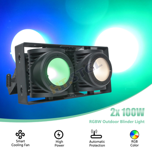 Không thấm nước 2 mắt khán giả <span class=keywords><strong>blinder</strong></span> ánh sáng <span class=keywords><strong>RGBW</strong></span> <span class=keywords><strong>COB</strong></span> <span class=keywords><strong>LED</strong></span> với nhãn hiệu x Trục điều chỉnh cho sân khấu và chiếu sáng ngoài trời - Product Image 3