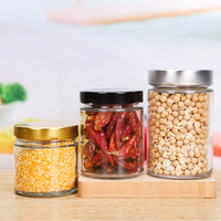 100ml 150ml 180ml 220ml 280ml 380ml 500ml Stoples Kaca Bulat untuk Madu, Acar, Selai, Penyimpanan Dapur